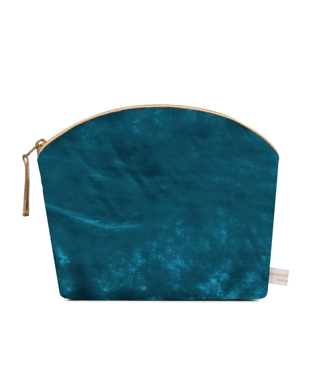 Lavender Make Up Bag - Turquoise Silk Velvet