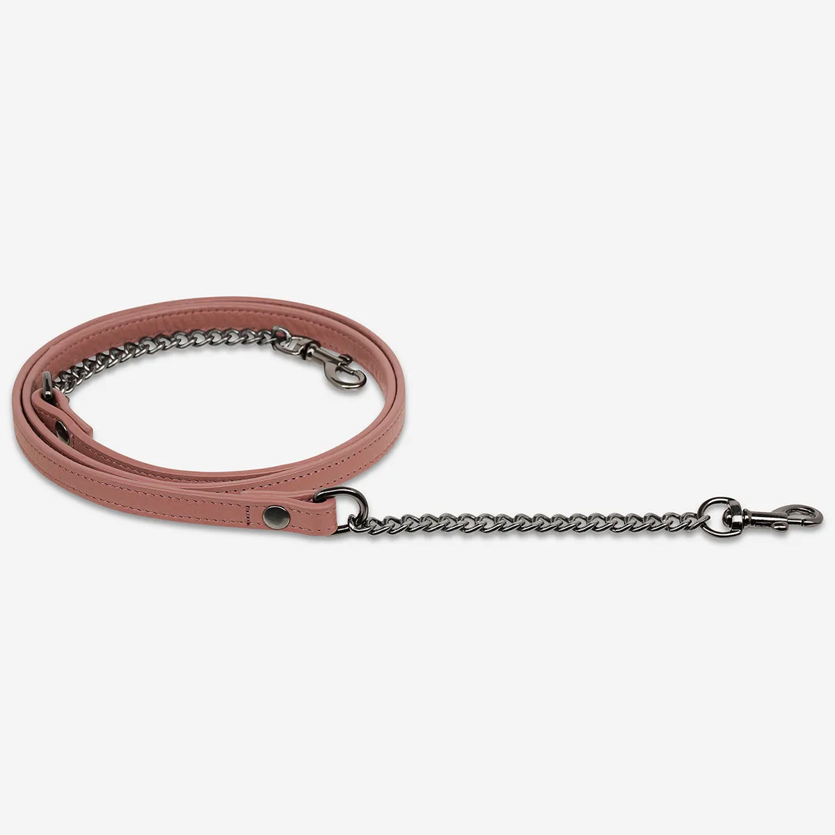 Leather Strap With Chain - Dusty Rose