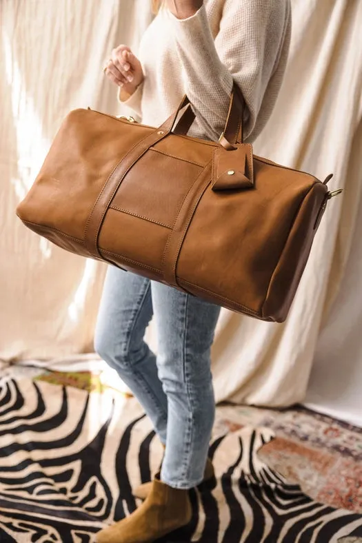 Leather Travel Duffle Bag