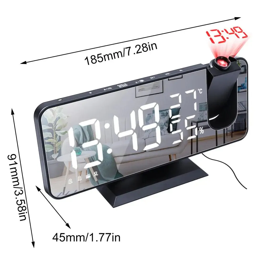 LED Digital Projection Alarm Clock Watch