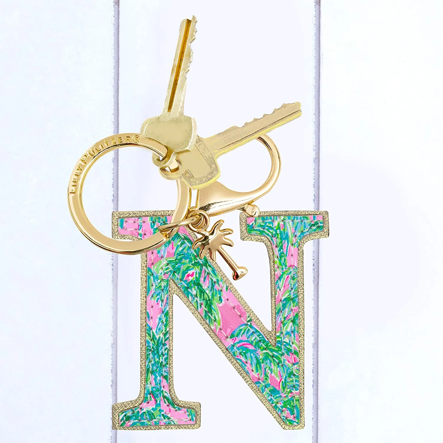 Lilly Pulitzer Leather Initial Keychain - N