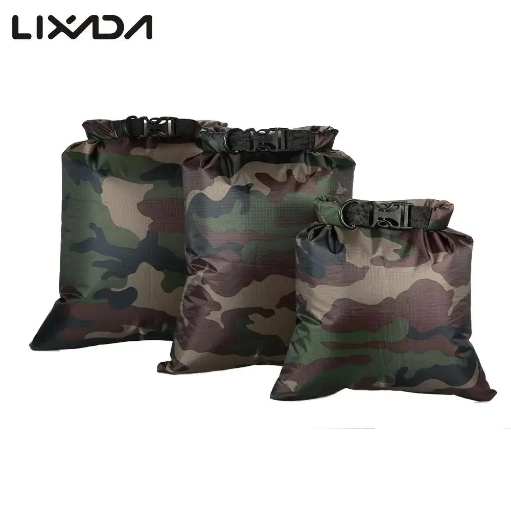 Lixada 3PCS Waterproof Dry Bag 3L 5L 8L Foldable Outdoor Bag Dry Sacks Pack For Camping Drifting Swimming Rafting Kayaking River