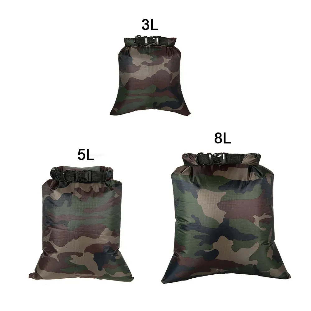 Lixada 3PCS Waterproof Dry Bag 3L 5L 8L Foldable Outdoor Bag Dry Sacks Pack For Camping Drifting Swimming Rafting Kayaking River