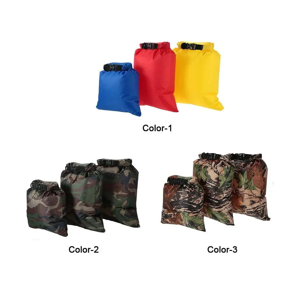 Lixada 3PCS Waterproof Dry Bag 3L 5L 8L Foldable Outdoor Bag Dry Sacks Pack For Camping Drifting Swimming Rafting Kayaking River