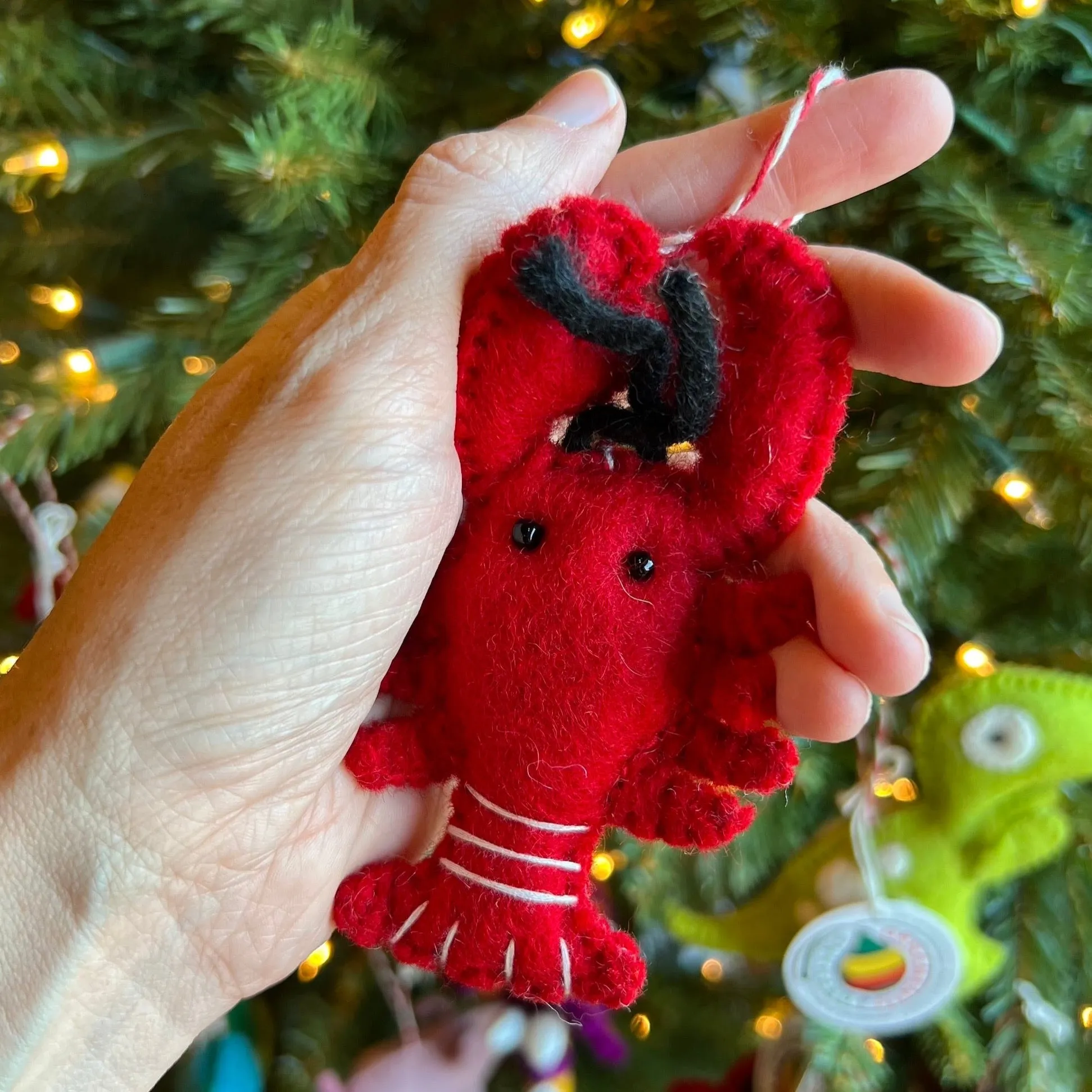 Lobster Ornament, Felt Wool