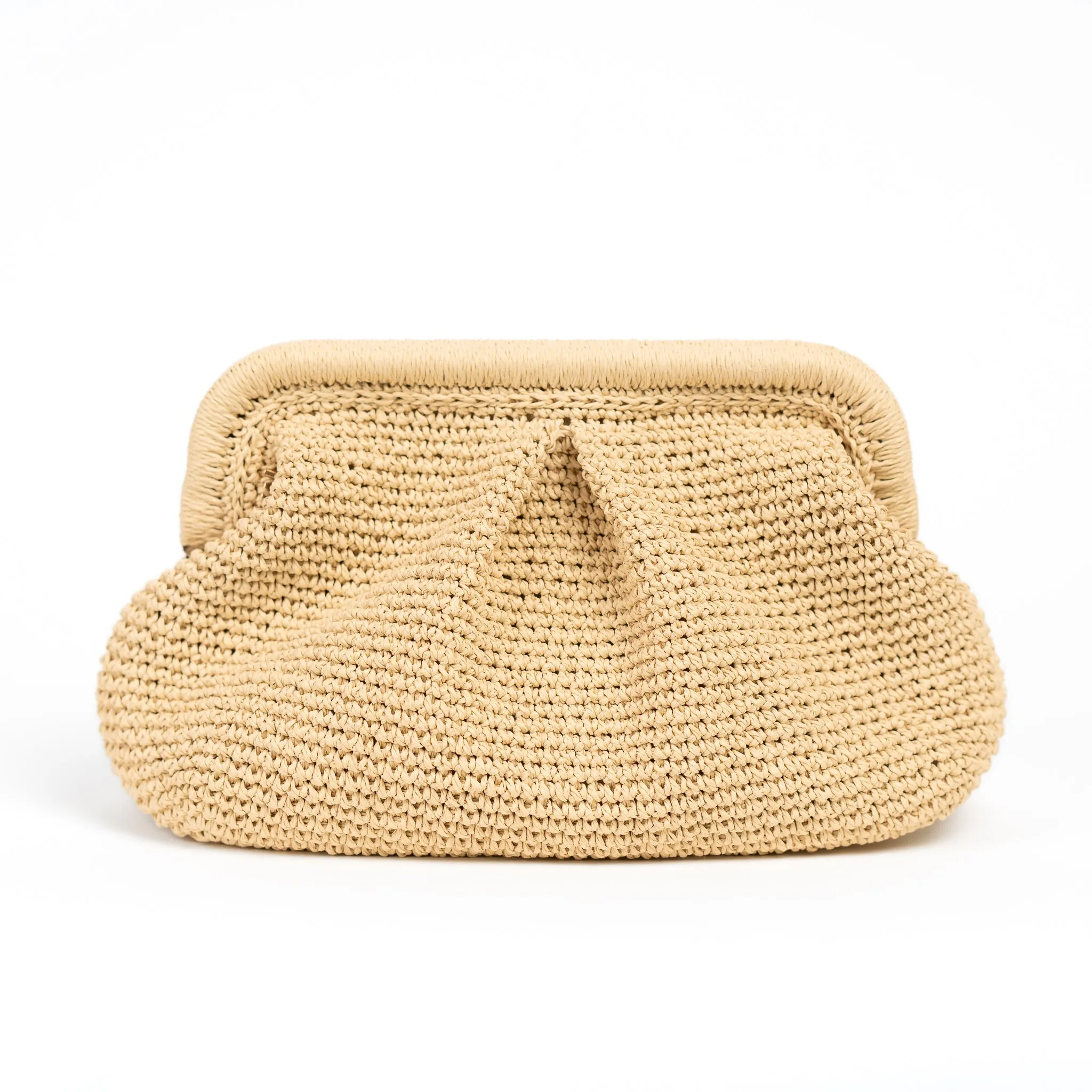 Luxe Raffia Clutch Bag