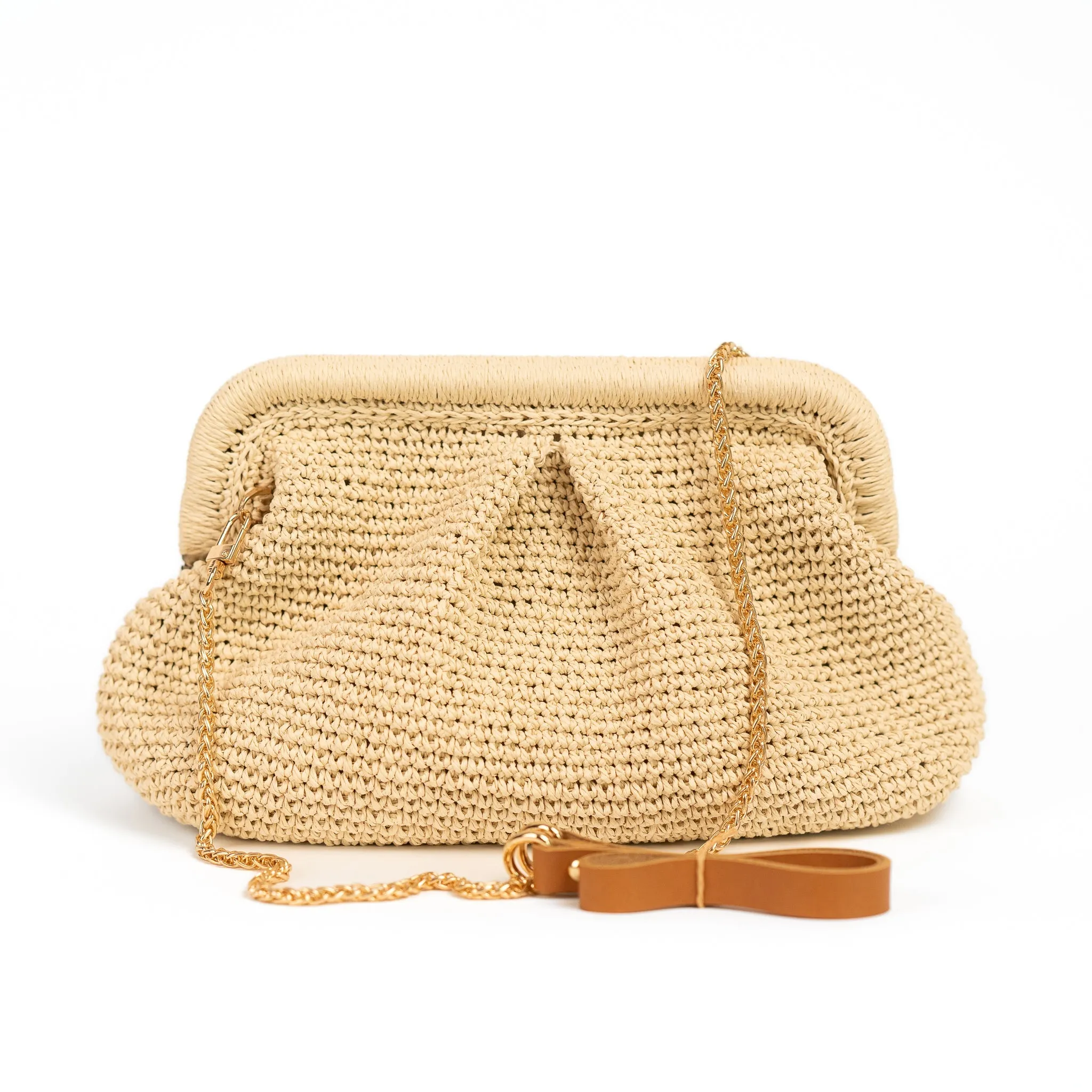 Luxe Raffia Clutch Bag