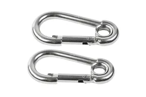 Marine City 316 Stainless-Steel 3-1/8” Carabiners/Clip Snap Hook with Ring for Climbing, Fishing, Hiking … (2pcs)