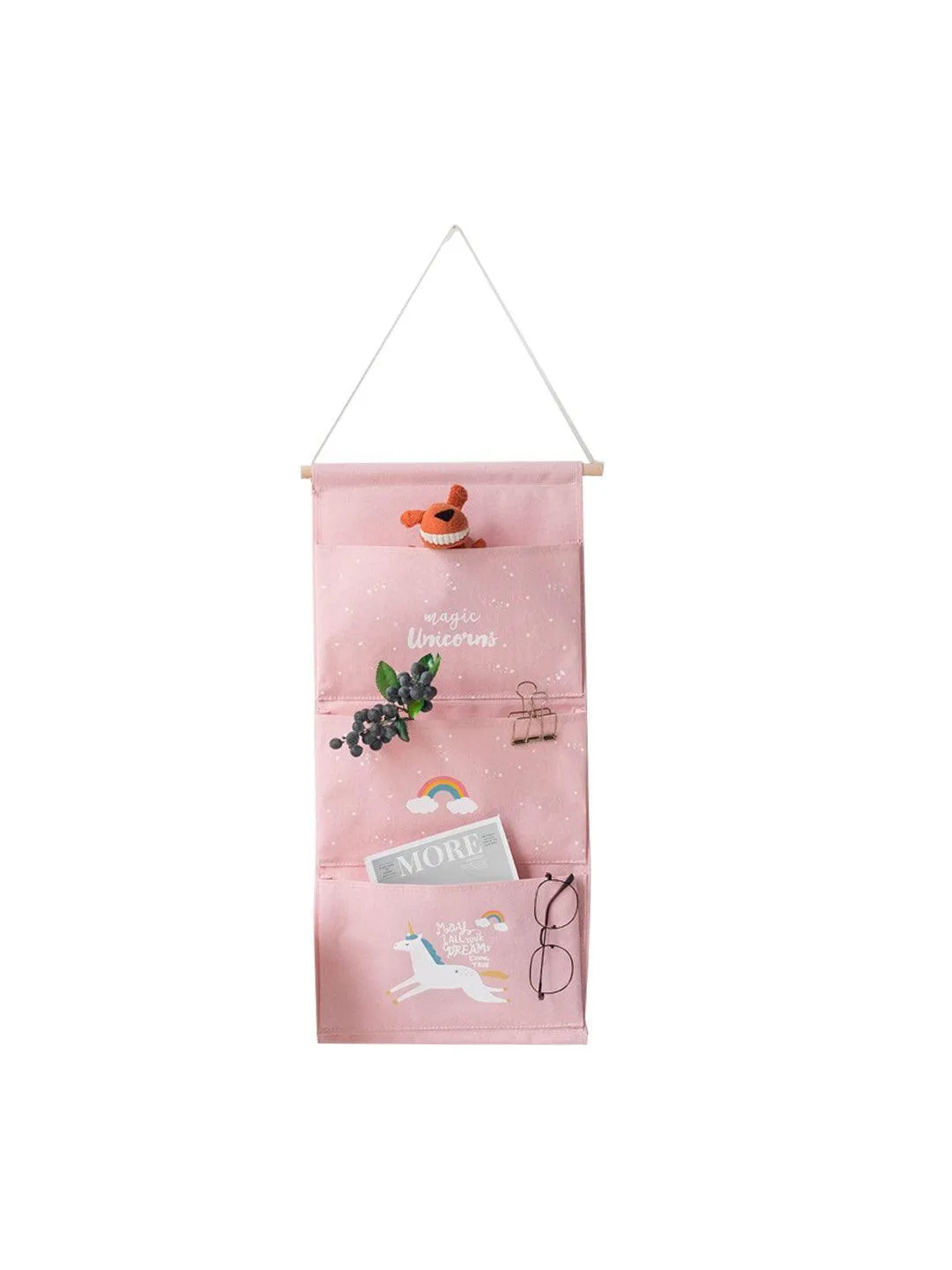 Market99 Wall Hanging Storage Bag With 3 Pocket And Key Hook