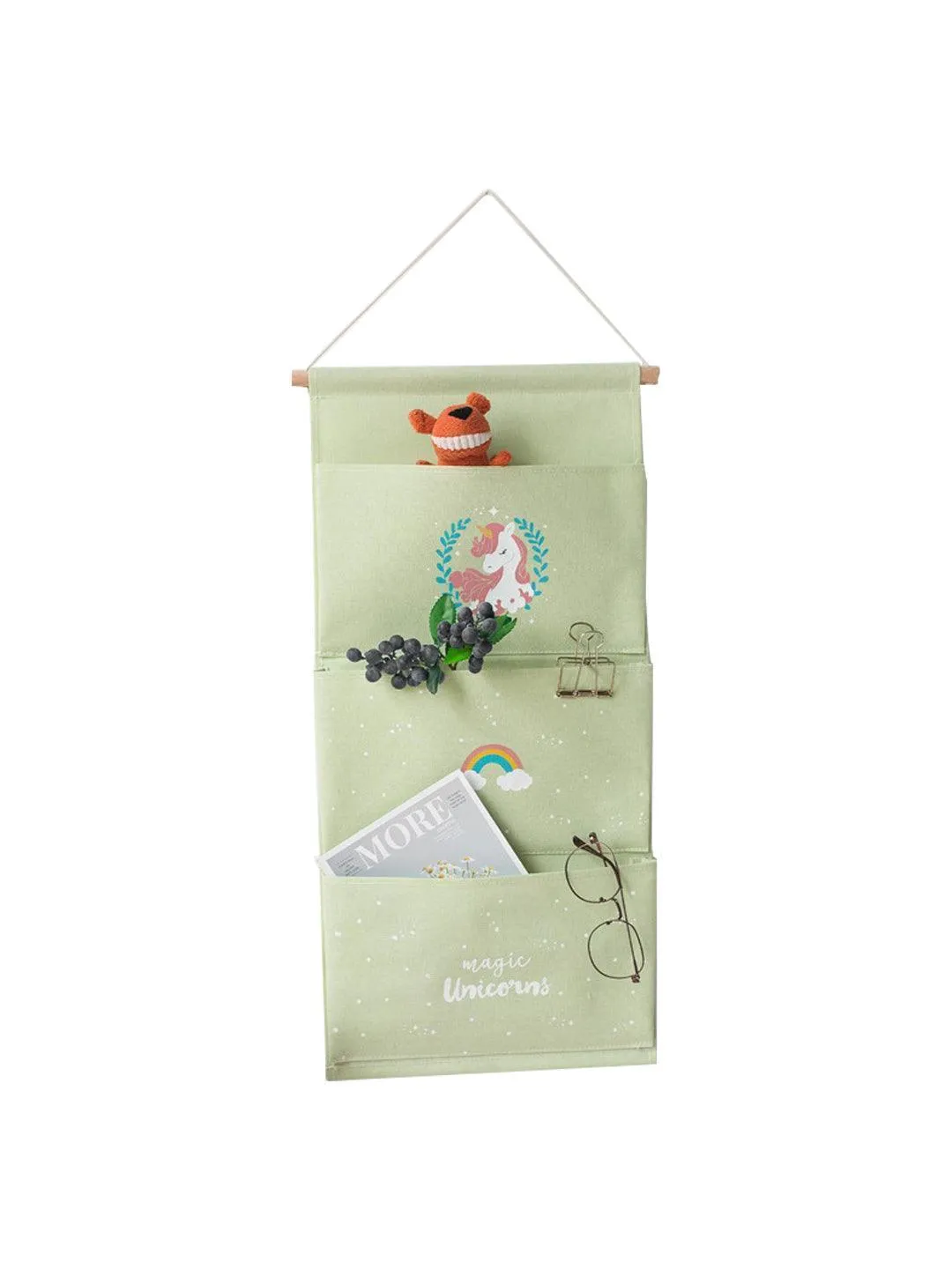 Market99 Wall Hanging Storage Bag With 3 Pocket And Key Hook