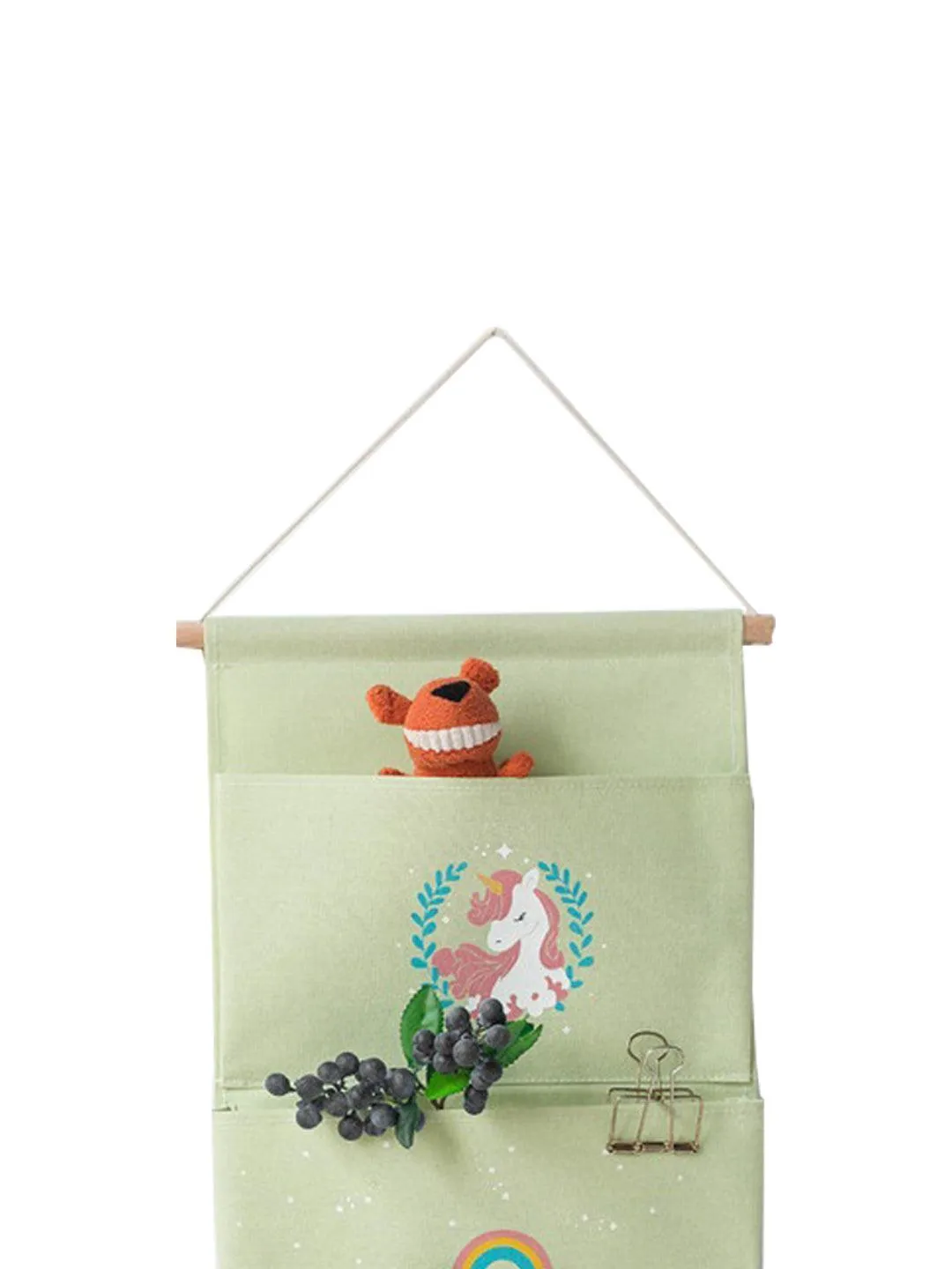 Market99 Wall Hanging Storage Bag With 3 Pocket And Key Hook