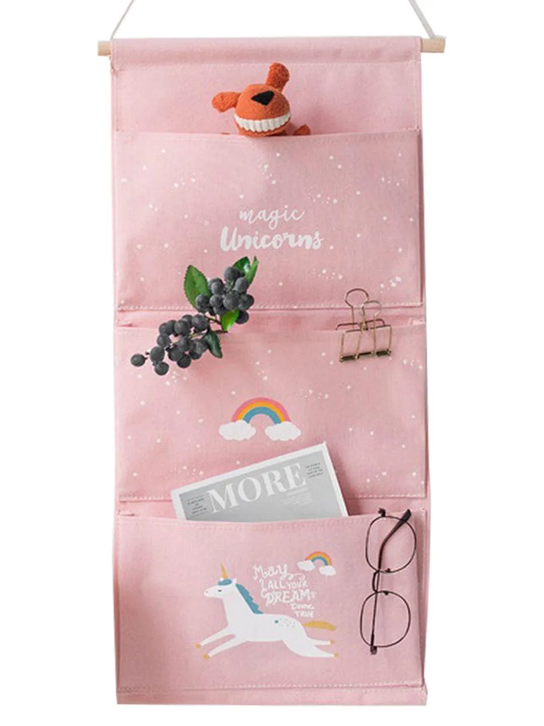 Market99 Wall Hanging Storage Bag With 3 Pocket And Key Hook