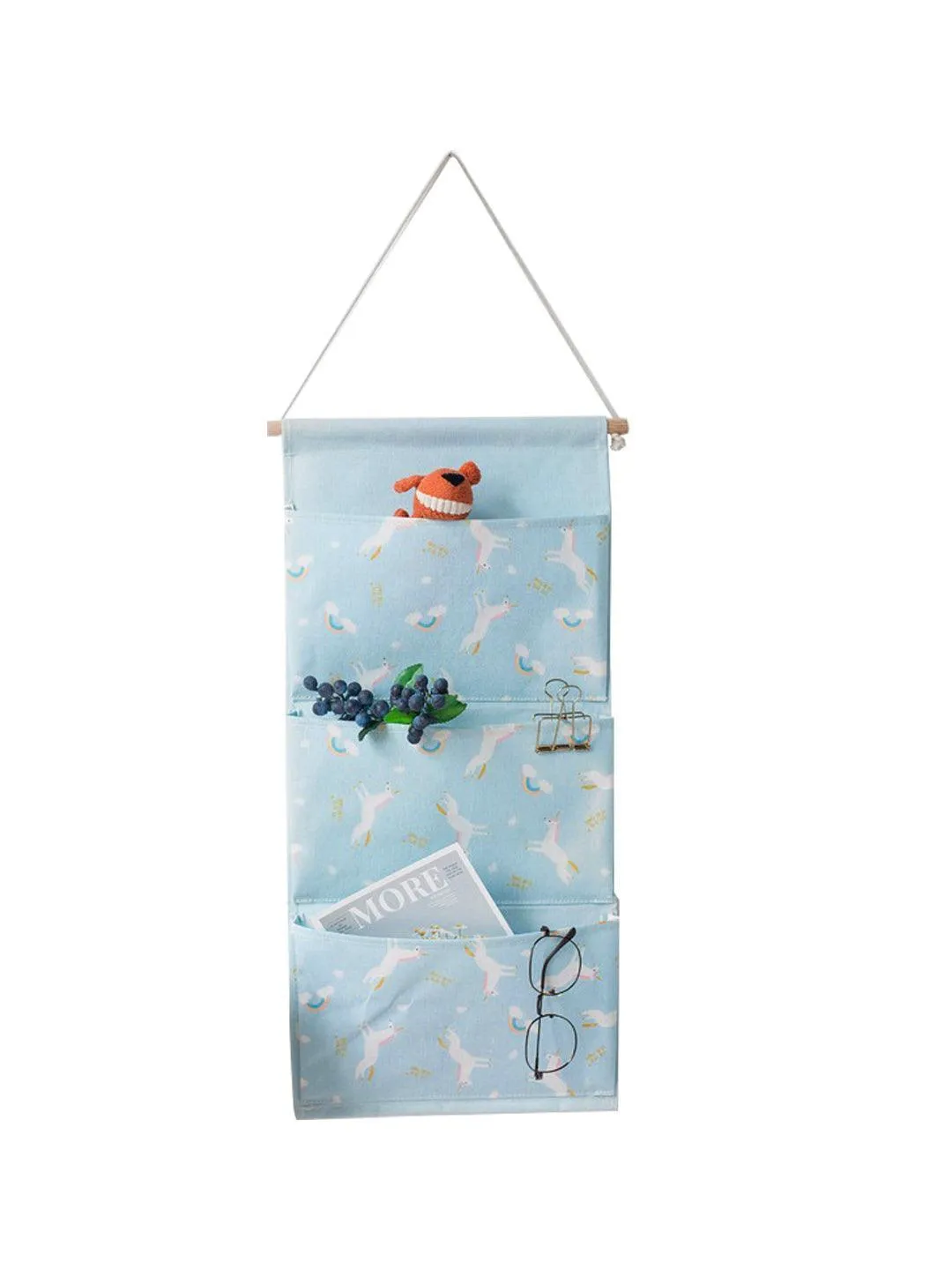 Market99 Wall Hanging Storage Bag With 3 Pocket And Key Hook