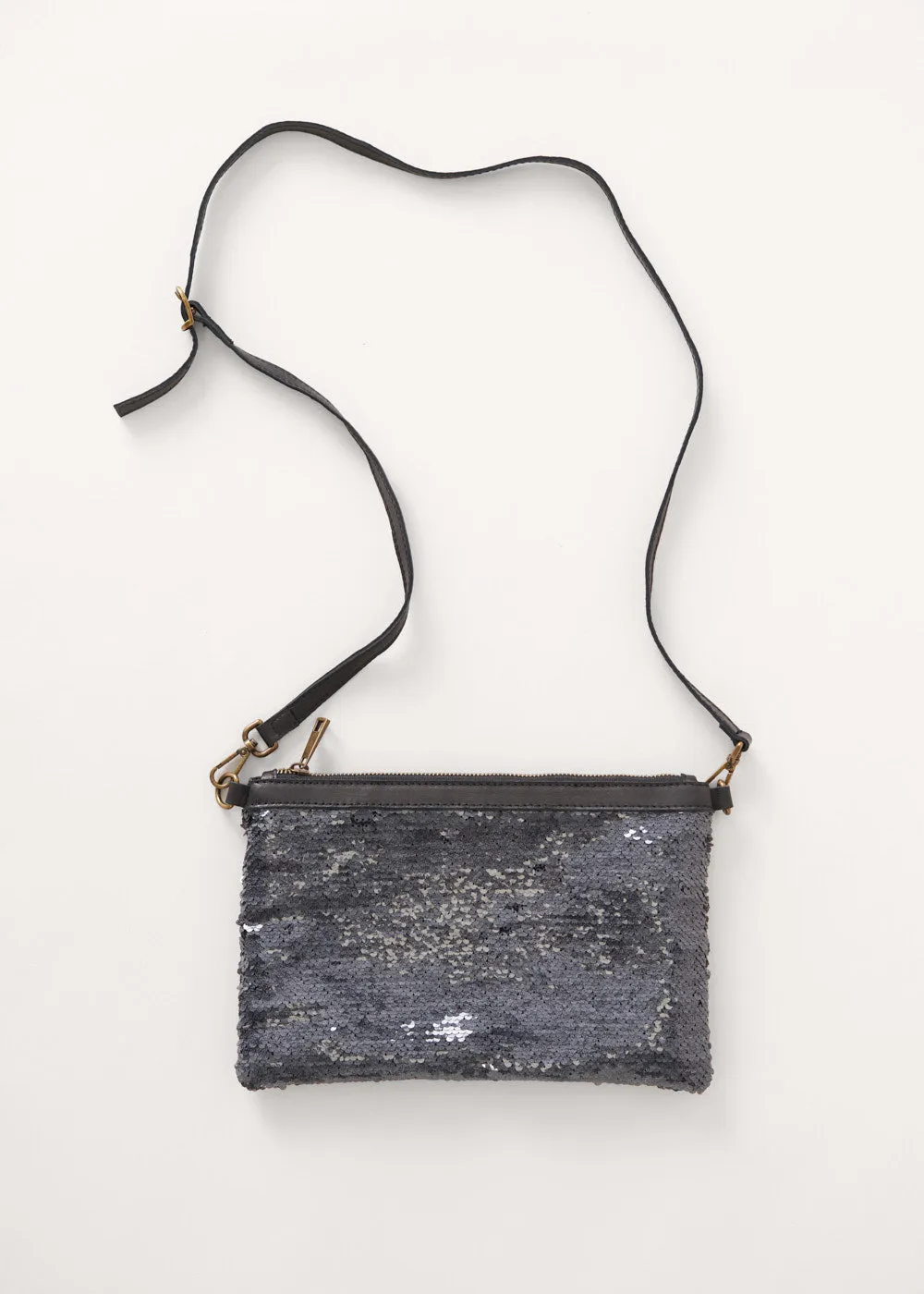 MARY SEQUIN BAG - BLUE GREY