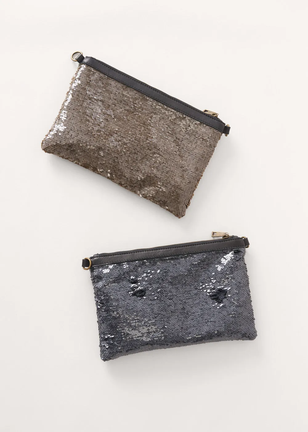 MARY SEQUIN BAG - BLUE GREY