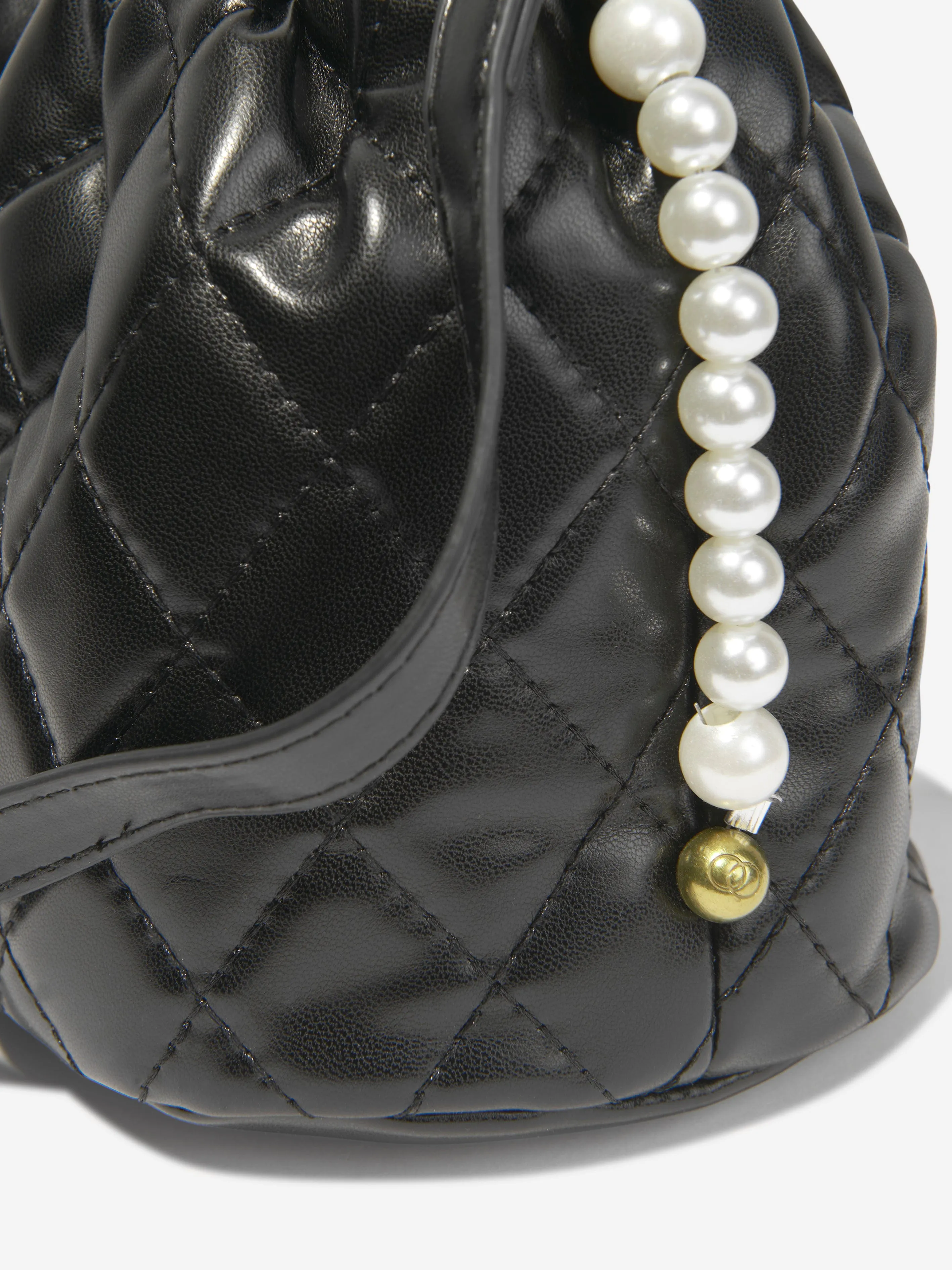 Monnalisa Girls Quilted Bucket Bag in in Black