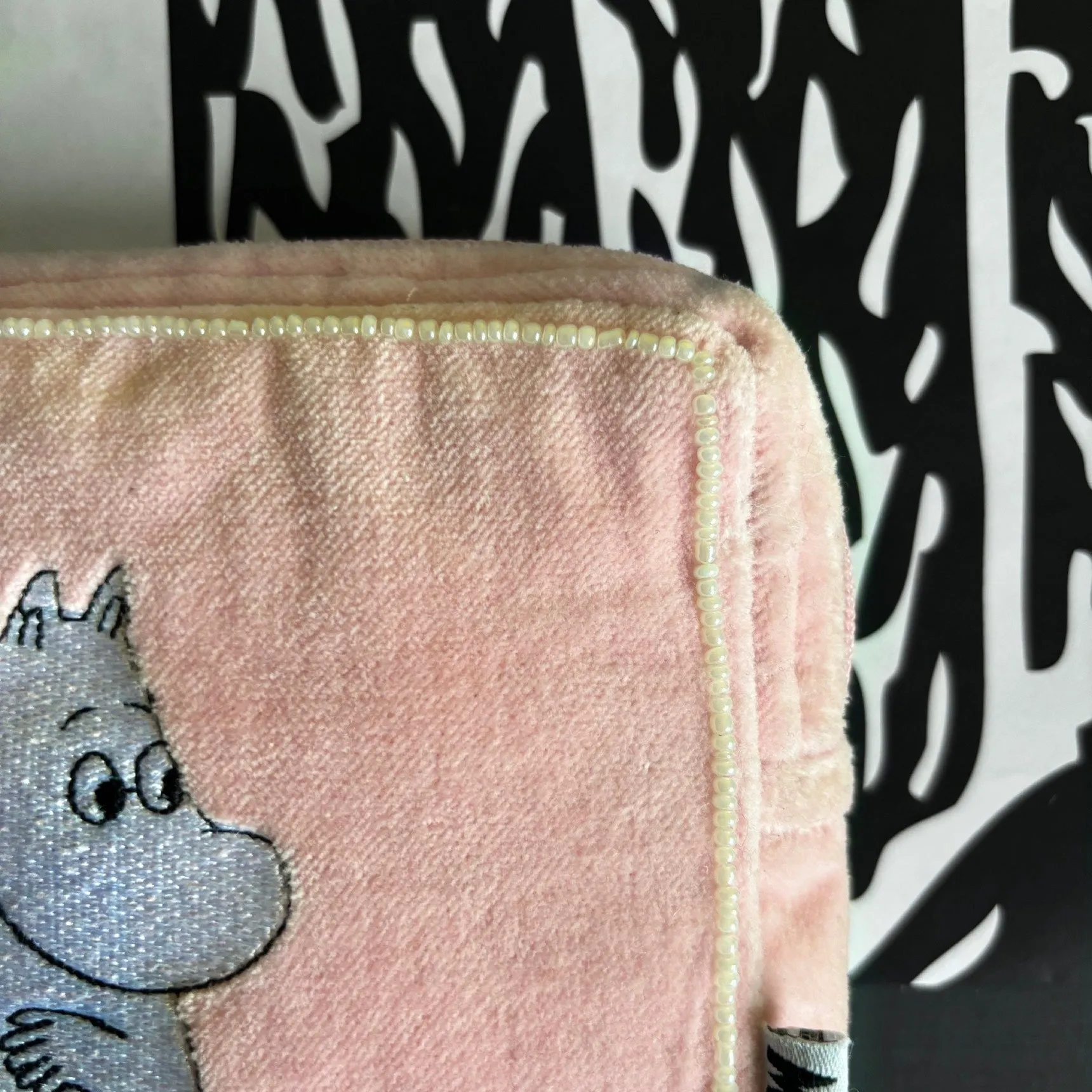 Moomin Makeup Bag Velvet Pink