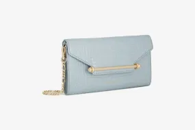 Multrees Chain Wallet - Croc-Embossed Leather Duck Egg Blue