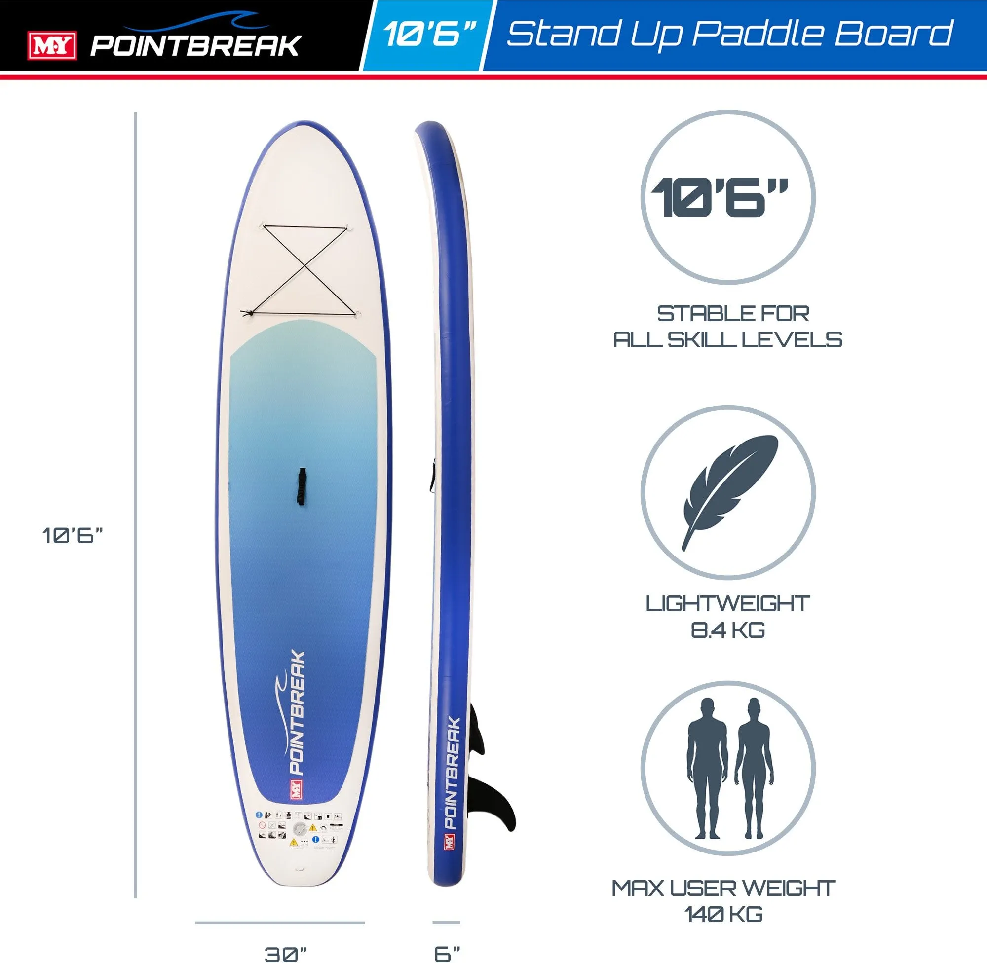 M.Y 10ft 6in  Paddle Board Package - Blue