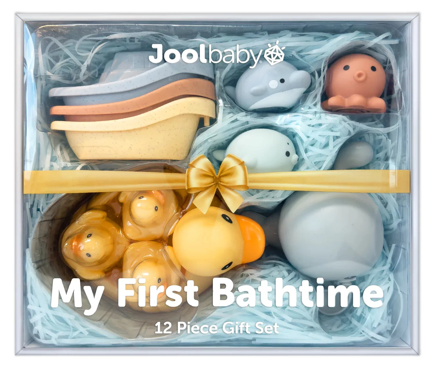 My First Bathtime 12-Piece Gift Set, Bath Toy Favorites with Storage Bag -