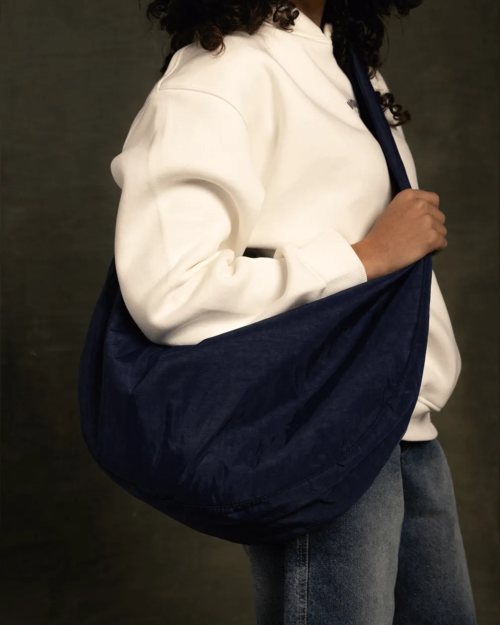 Navy Blue Slouchy Sling Bag