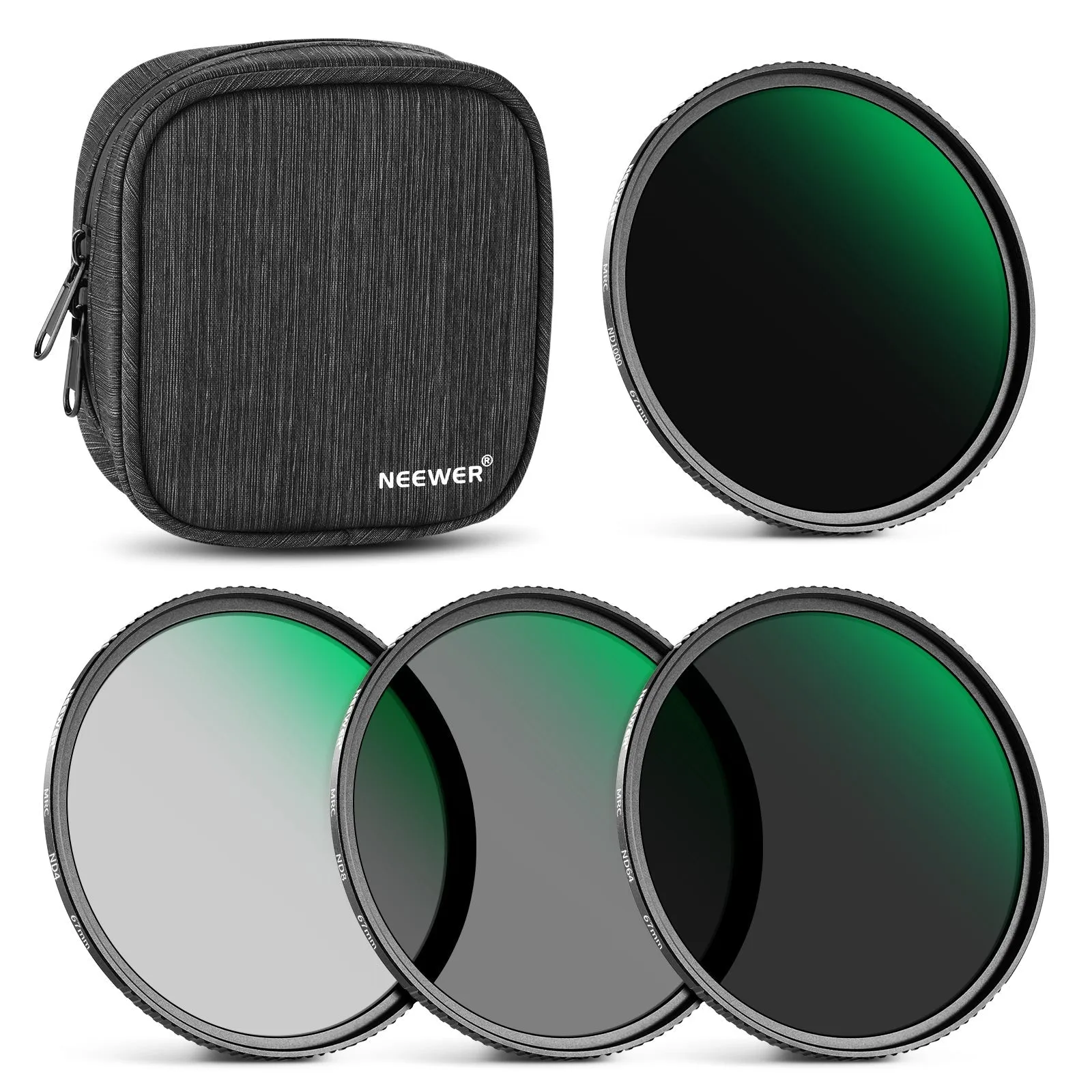 NEEWER 4 Pack HD ND Filter Set (ND1000 ND64 ND8 ND4)