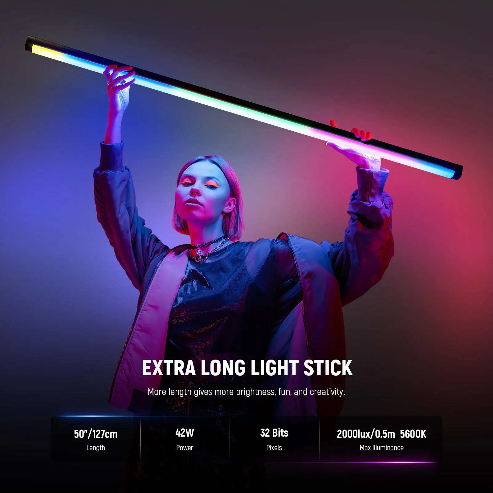 NEEWER TL120C 42W RGB Tube Light with APP/2.4G/DMX Control