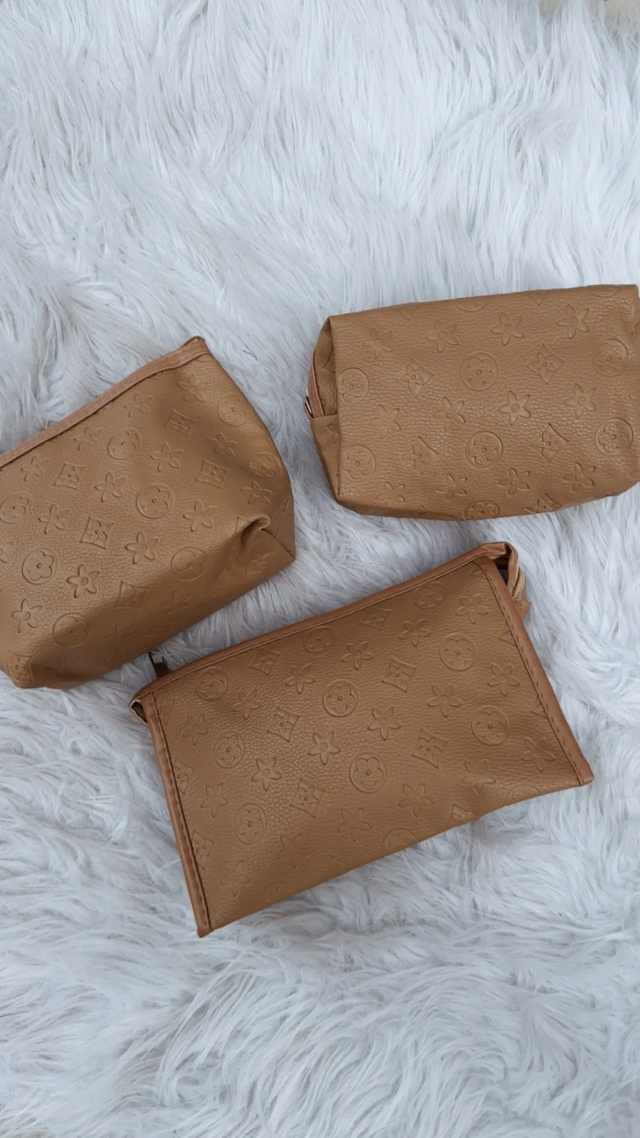 NEW!! Icon Makeup Bag in Tan