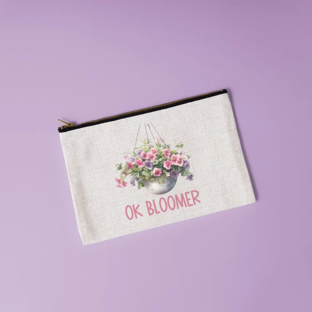 OK Bloomer | Houseplant Themed Canvas Makeup Bag