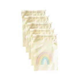 Pastel Rainbow Calico Party Favour Bags - Pack of 5