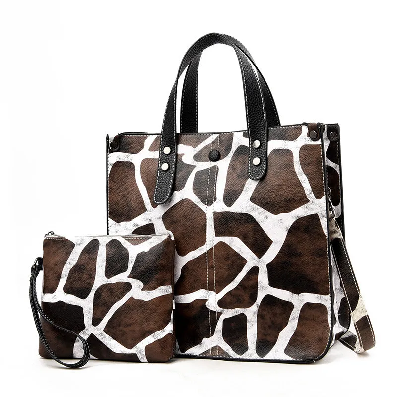 Paziye Ladies Leopard Print Two-Piece Bag