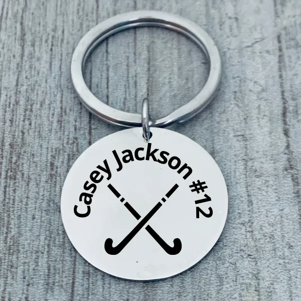 Personalized Engraved Field Hockey Keychain