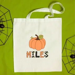 Personalized Pumpkin Halloween Tote Bag