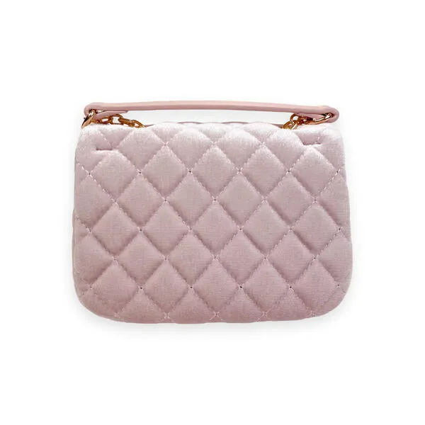 Pink Colorful Gems Velvet Quilted Purse