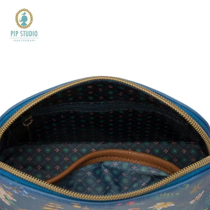 Pip Studio Petites Fleurs Dark Blue Small Triangle Cosmetic Bag