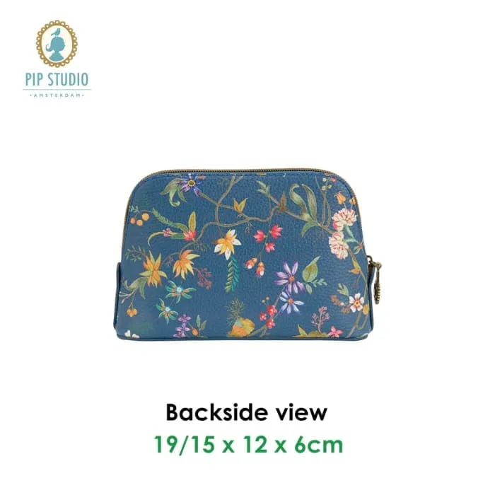 Pip Studio Petites Fleurs Dark Blue Small Triangle Cosmetic Bag