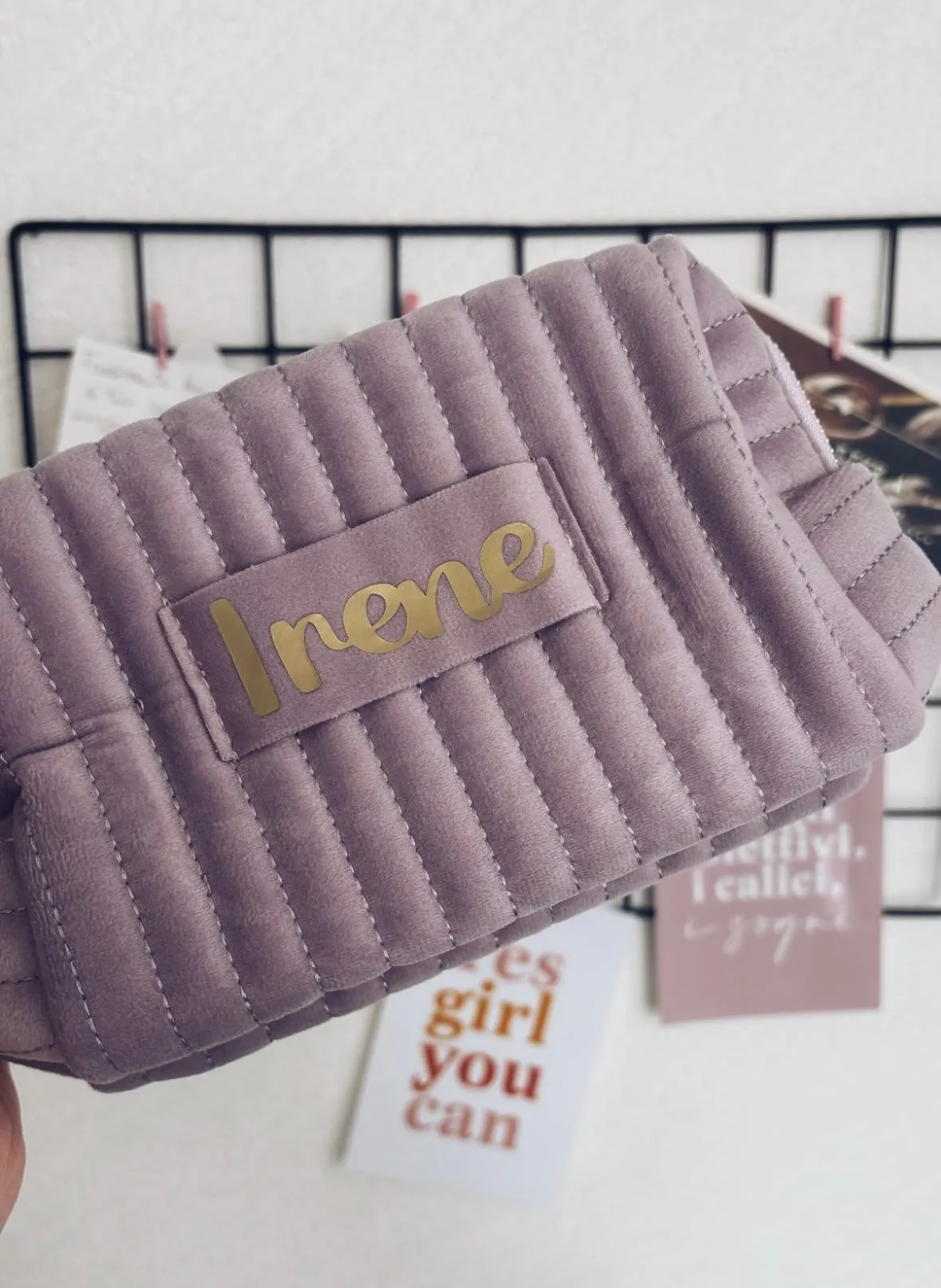 Pochette in velluto personalizzata