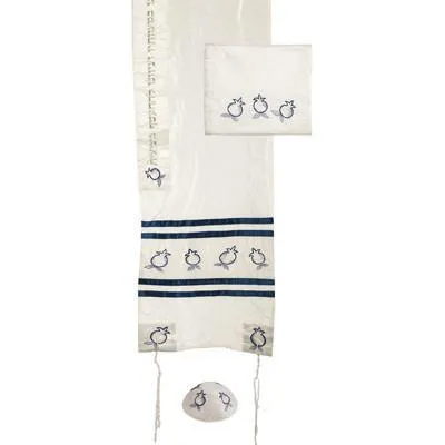 Pomegranate Tallit Set In Blue