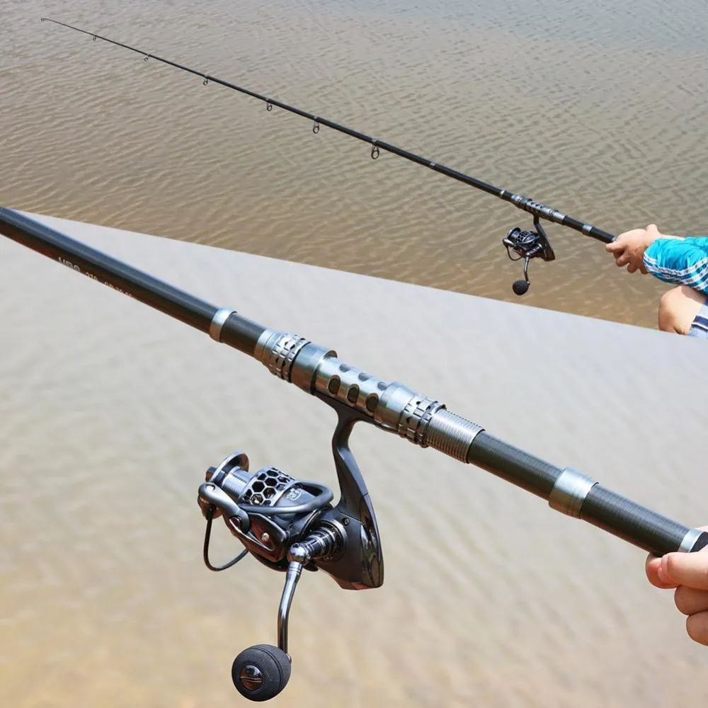 Portable Telescopic Carbon Fiber Spinning Rod Reel Combo