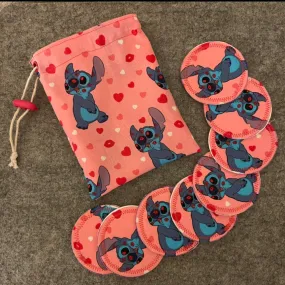 Reusable facial pads with bag