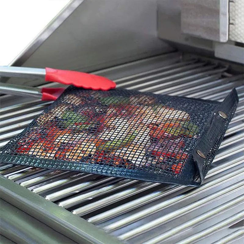 Reusable Non-stick BBQ Grill Mesh Bag Barbecue Baking Isolation Pad