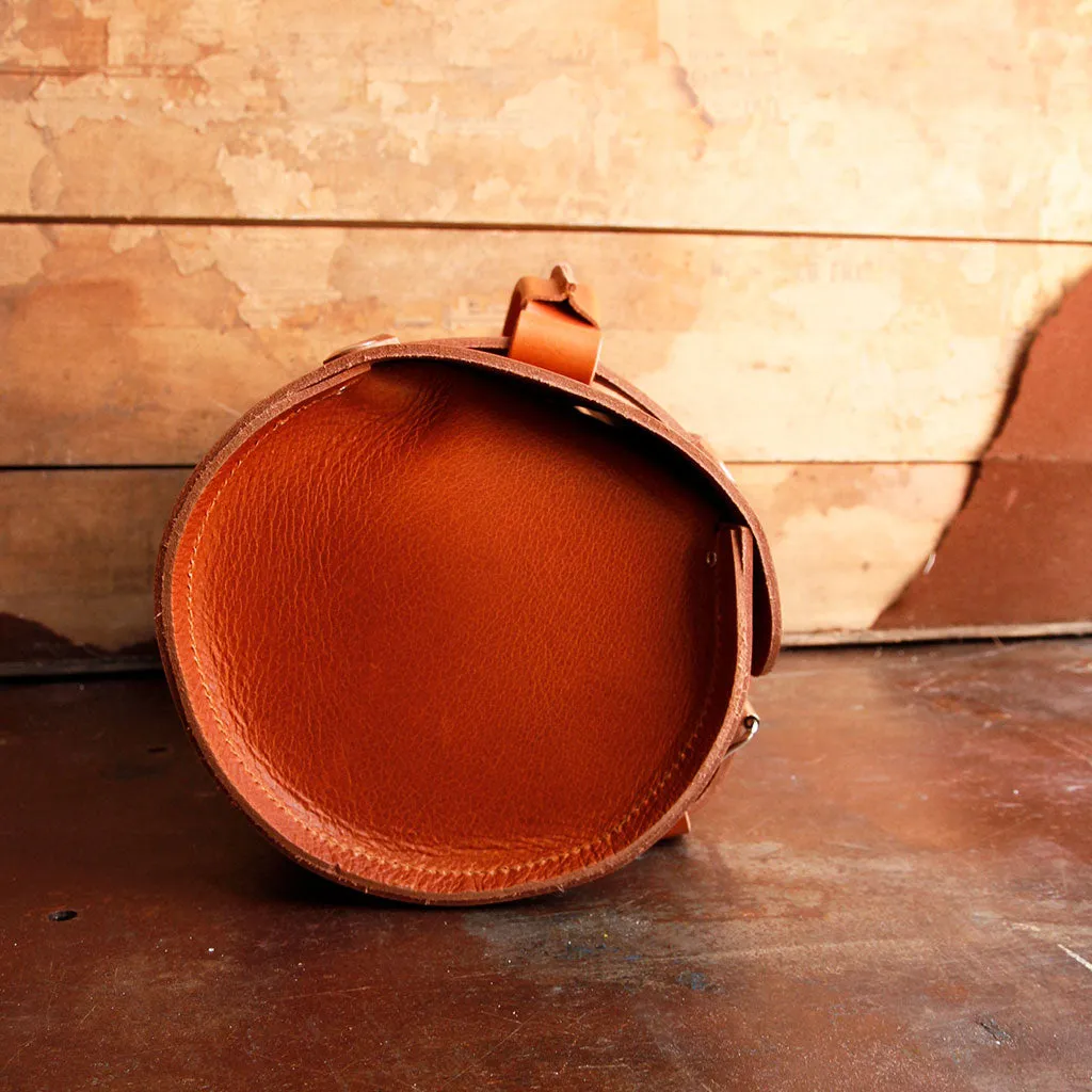 Round Leather Tool Bag