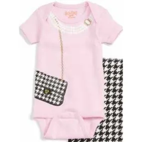 Sara Kety Houndstooth Bag Pink Onesie