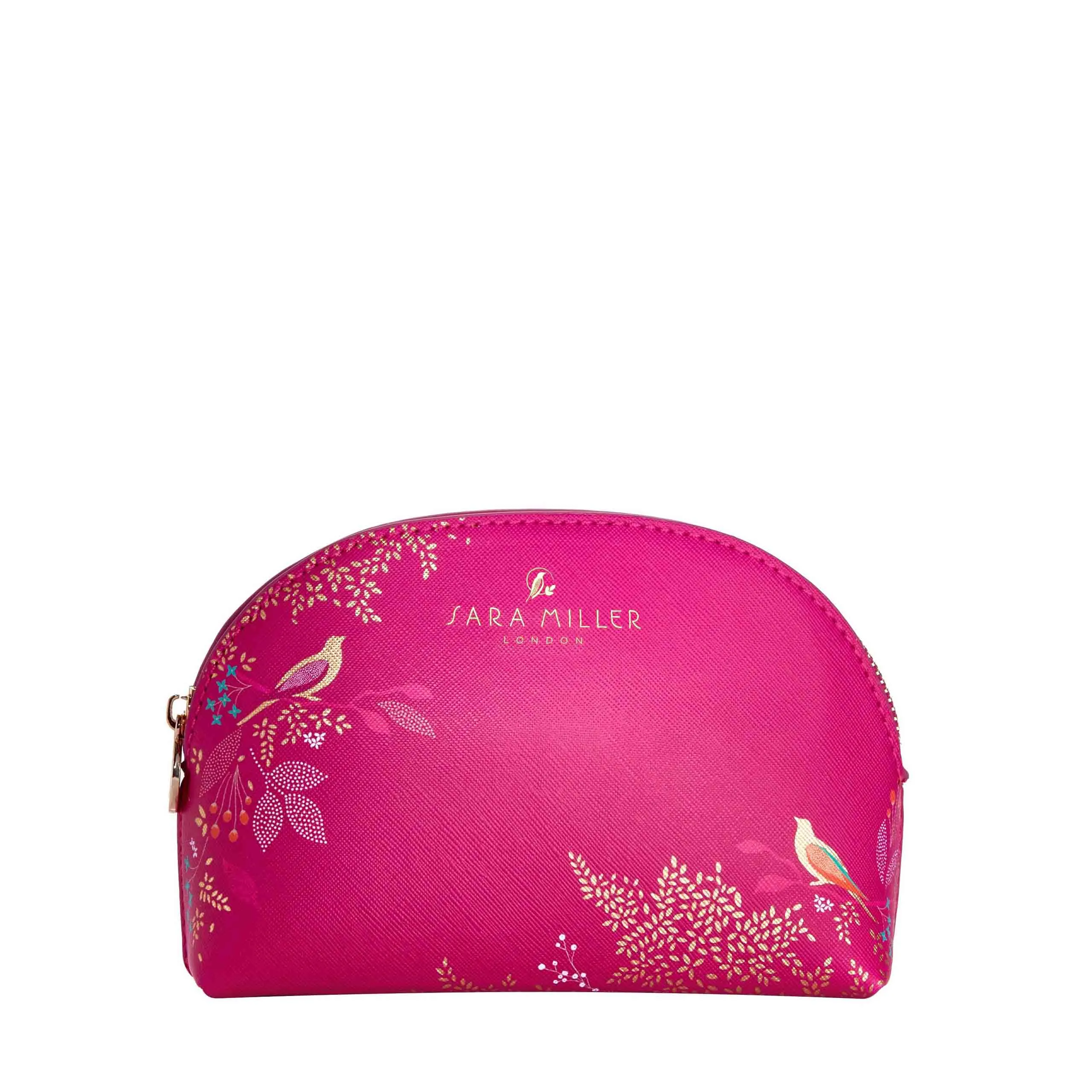 Sara Miller Small Pink Birds Cosmetic Bag