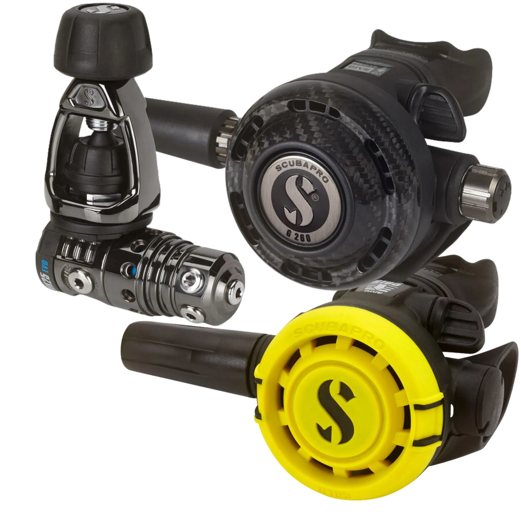 Scubapro Mk25 EVO G260/R105 Carbon Black Tech Regulator Set 2024