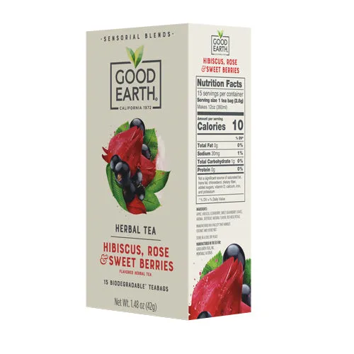 Sensorials Sweet Berries & Rose 15 Bags By Good Earth Teas