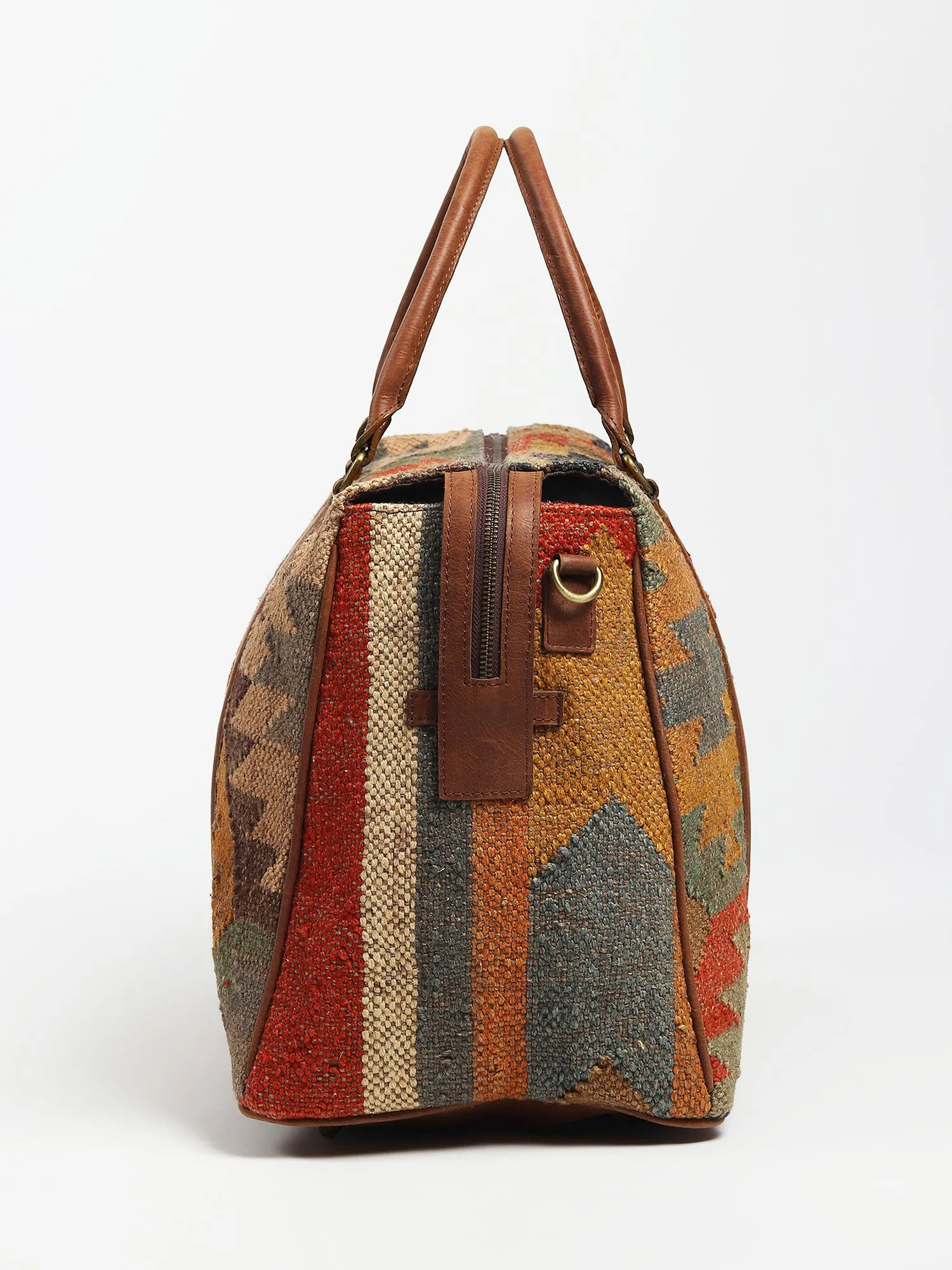 SHARANT - KILIM & LEATHER DUFFLE  BAG