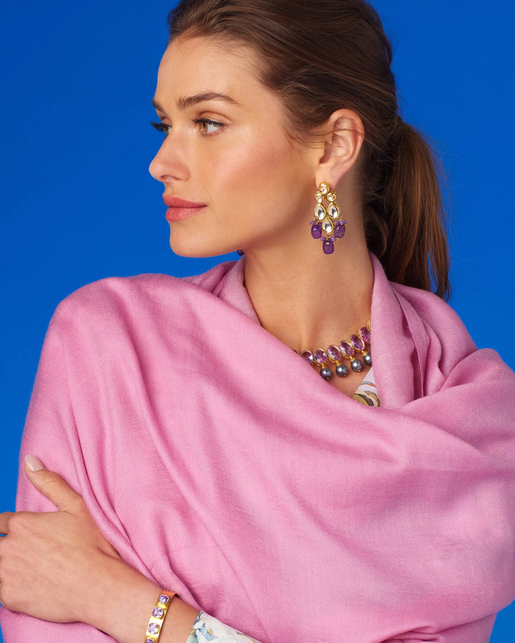 Sharawar Earrings in Deep Orchid Purple