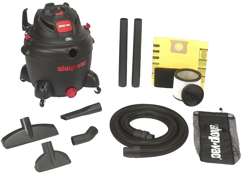 Shop-Vac 8252605 Wet/Dry Vacuum, 16 gal Vacuum, 150 cfm Air, Cartridge, Disposable Filter, 6.5 hp, 120 VAC :EA: QUANTITY: 1