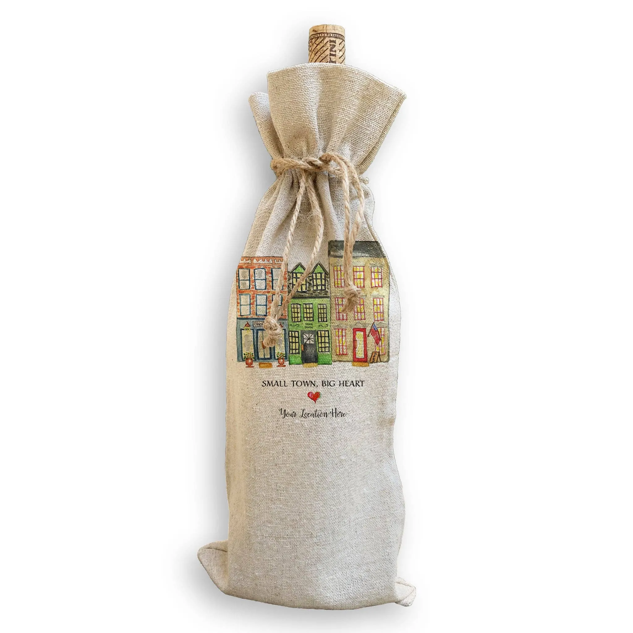 Small Town Big Heart with Location: Dishtowel / -